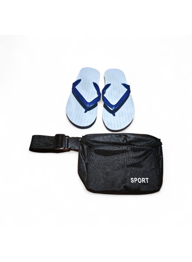 Set of 3 Including Ihram,  Waist bag and Large Slippers Pair - Image 2